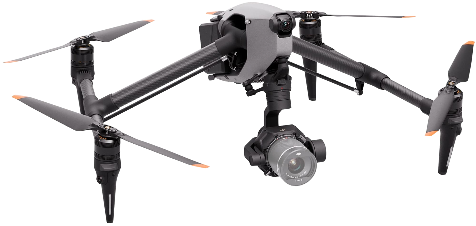 DJI Inspire 3 in flight configuration with the Zenmuse X9 gimbal camera below its light gray body