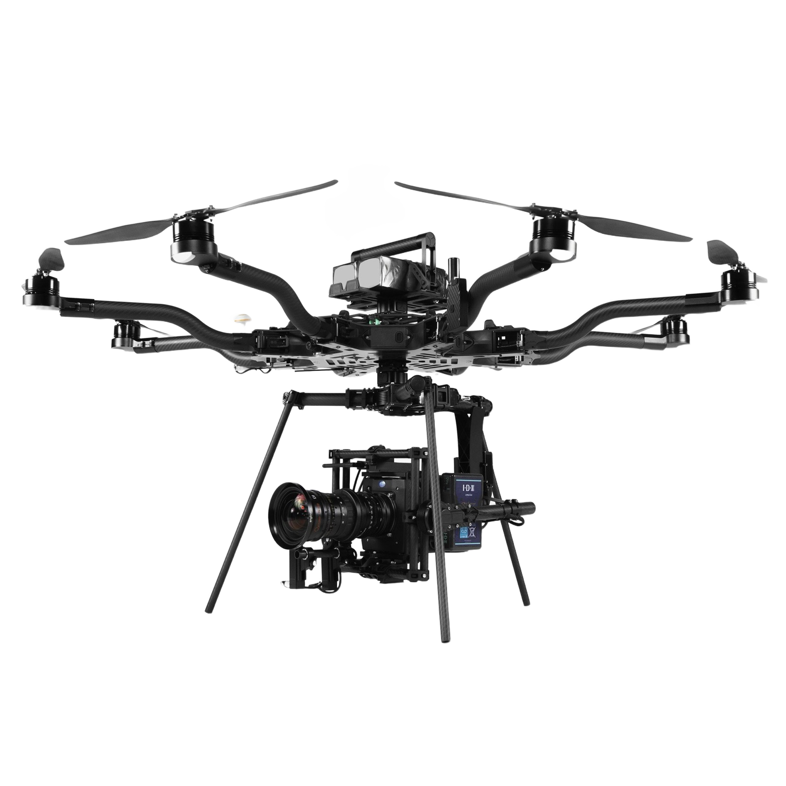 Freefly Alta 8 heavy-lift octocopter with eight carbon fiber arms and black folding propellers