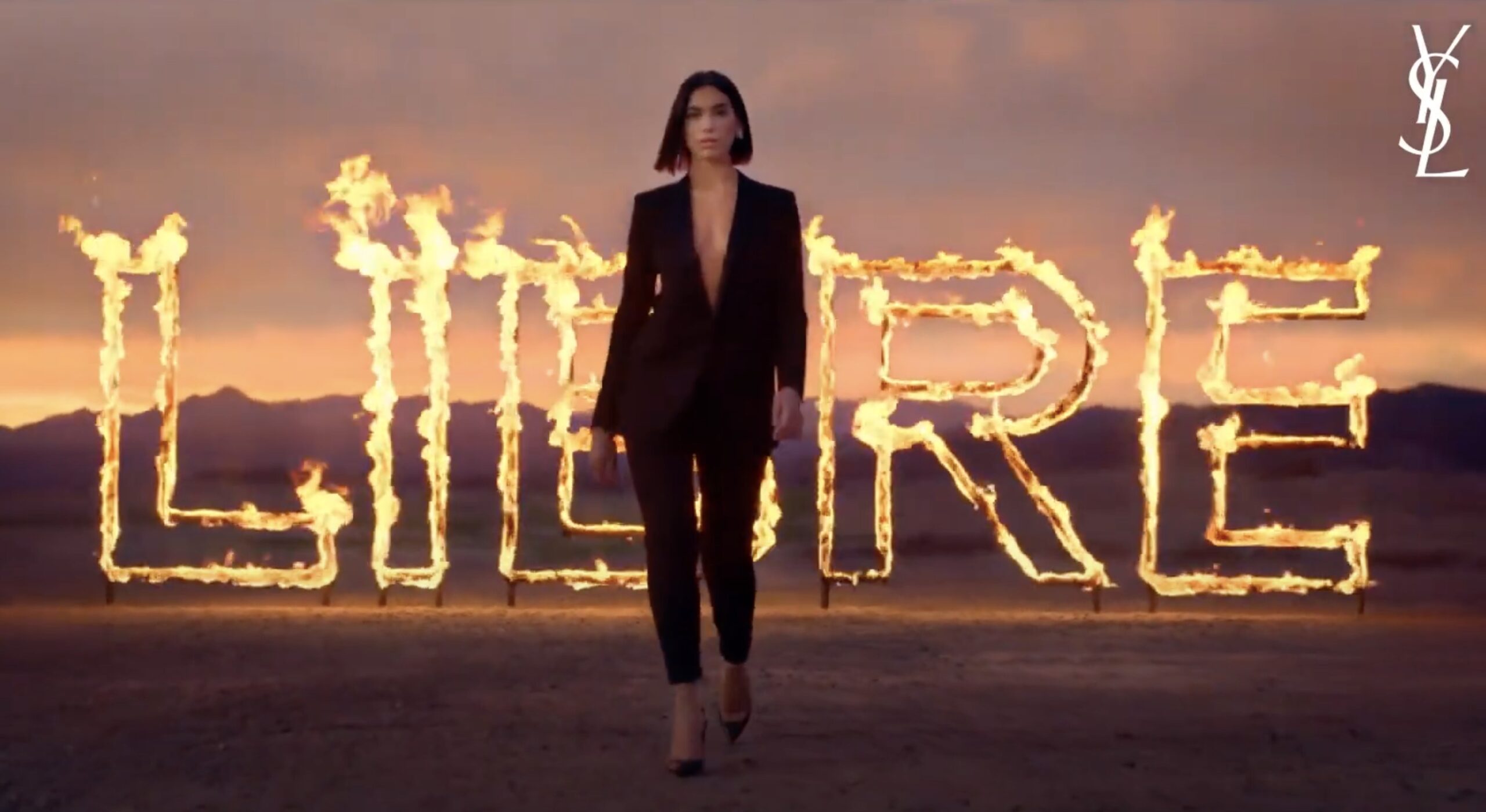 Drone cinematography for Yves Saint Laurent x Dua Lipa Commercial – Captured by Drone Tech Aerial, showcasing high-end fashion and dynamic aerial shots in a collaboration with global stars.
